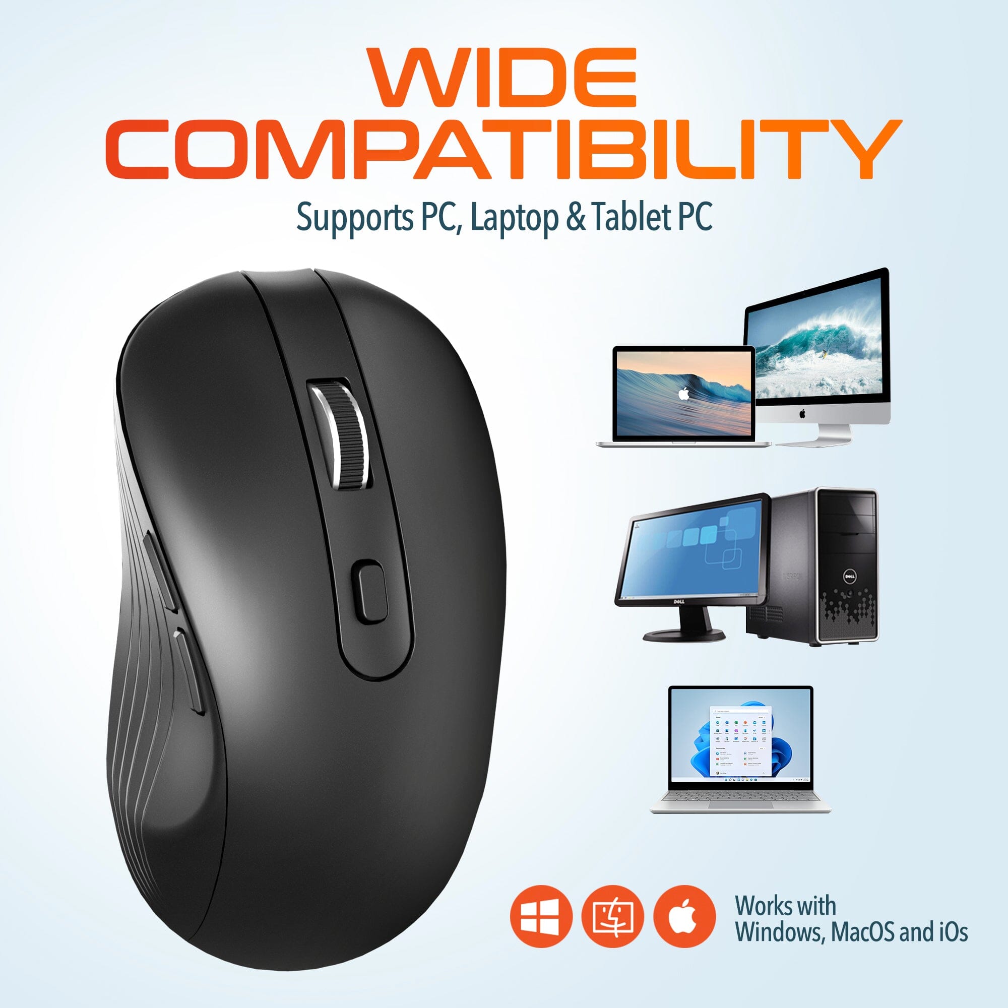 Delton D101and S8 Optical Wireless Mouse and Non-Skid Mouse Pads Wireless Charging for Qi-Enabled Devices Wireless Mouse - Tophatter Daily Deals