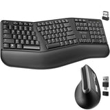 Delton G20 Ergonomic Wireless Split Keyboard and Vertical Ergonomic Bluetooth Mouse Wireless Keyboard & Mouse Set - Tophatter Daily Deals