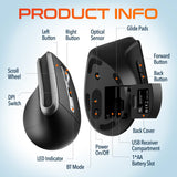 Delton G20 Ergonomic Wireless Split Keyboard and Vertical Ergonomic Bluetooth Mouse Wireless Keyboard & Mouse Set - Tophatter Daily Deals