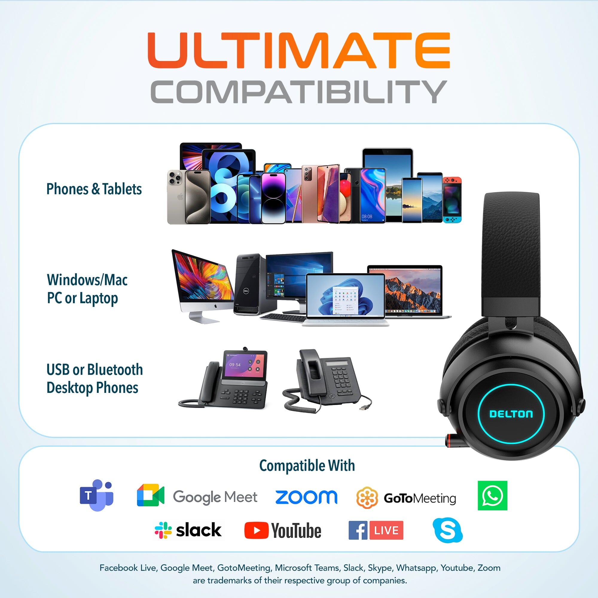 Delton G520 Wireless Bluetooth Headset Gaming and Computer Headphone Wireless Headset - Tophatter Daily Deals