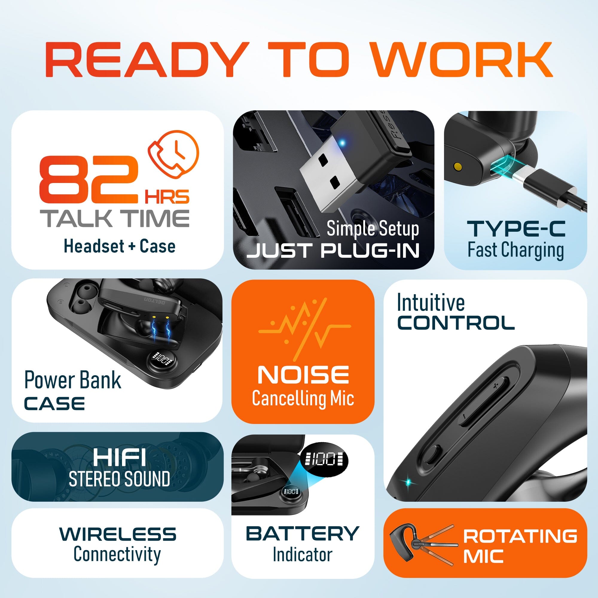 Delton K130 Wireless Computer Earbud Headset Bluetooth Headphone Wireless Headset - Tophatter Daily Deals