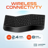 Delton KB200 Wireless Ergonomic Computer Keyboard, Full-Size Keyboard Wireless Keyboard - Tophatter Daily Deals