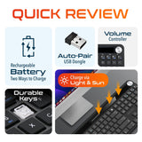 Delton KB90 Wireless Solar Keyboard, Rechargeable Wireless Keyboard with Quiet Keys, Solar Recharging Keyboard, Bluetooth Keyboard for Computer /Desktop /PC /Laptop /Windows. Wireless Keyboard - Tophatter Daily Deals