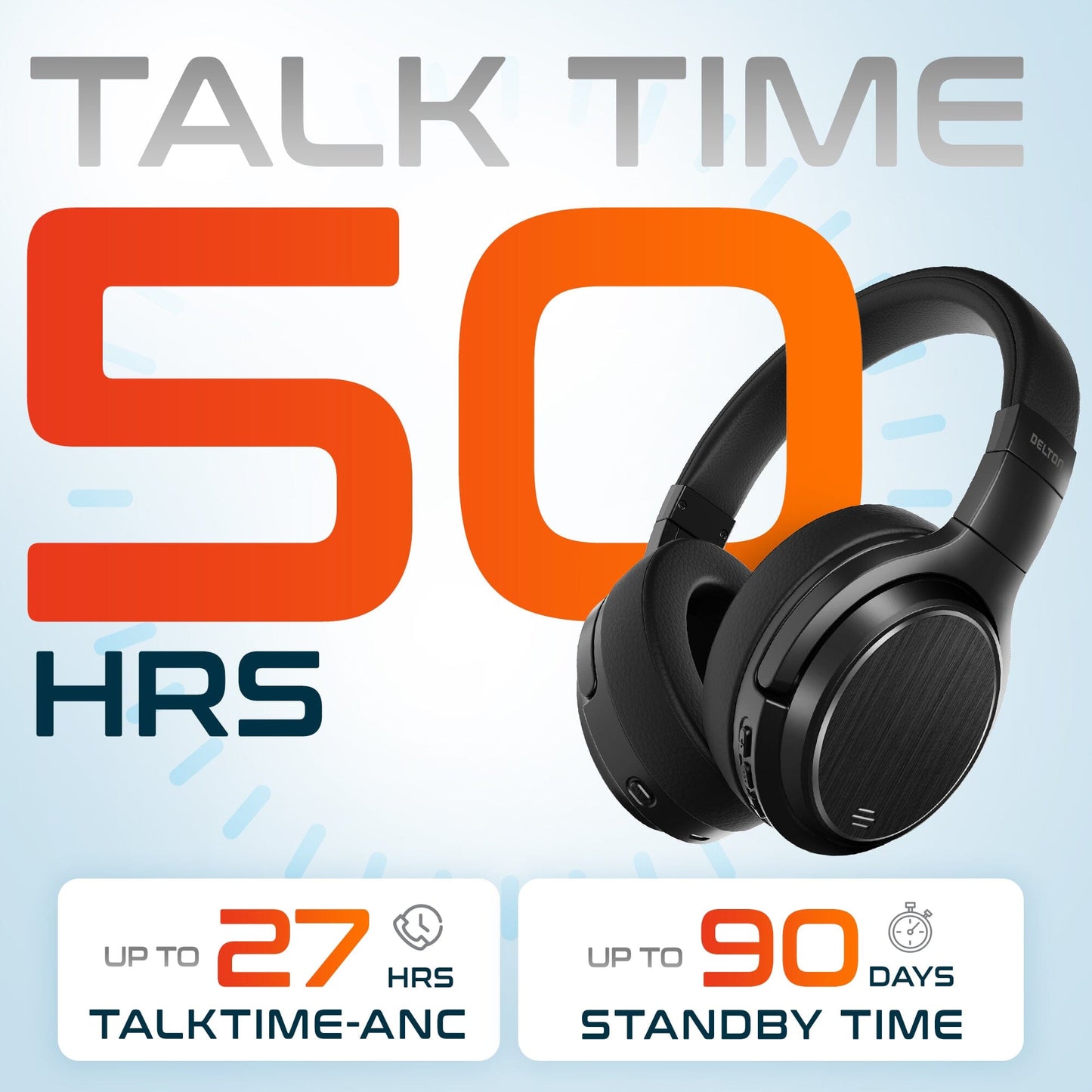 Delton M101D Wireless Bluetooth Headphones, Over Ear Noise Canceling Headset with Mic Over-Ear Headphones - Tophatter Daily Deals