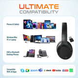 Delton M101D Wireless Bluetooth Headphones, Over Ear Noise Canceling Headset with Mic Over-Ear Headphones - Tophatter Daily Deals
