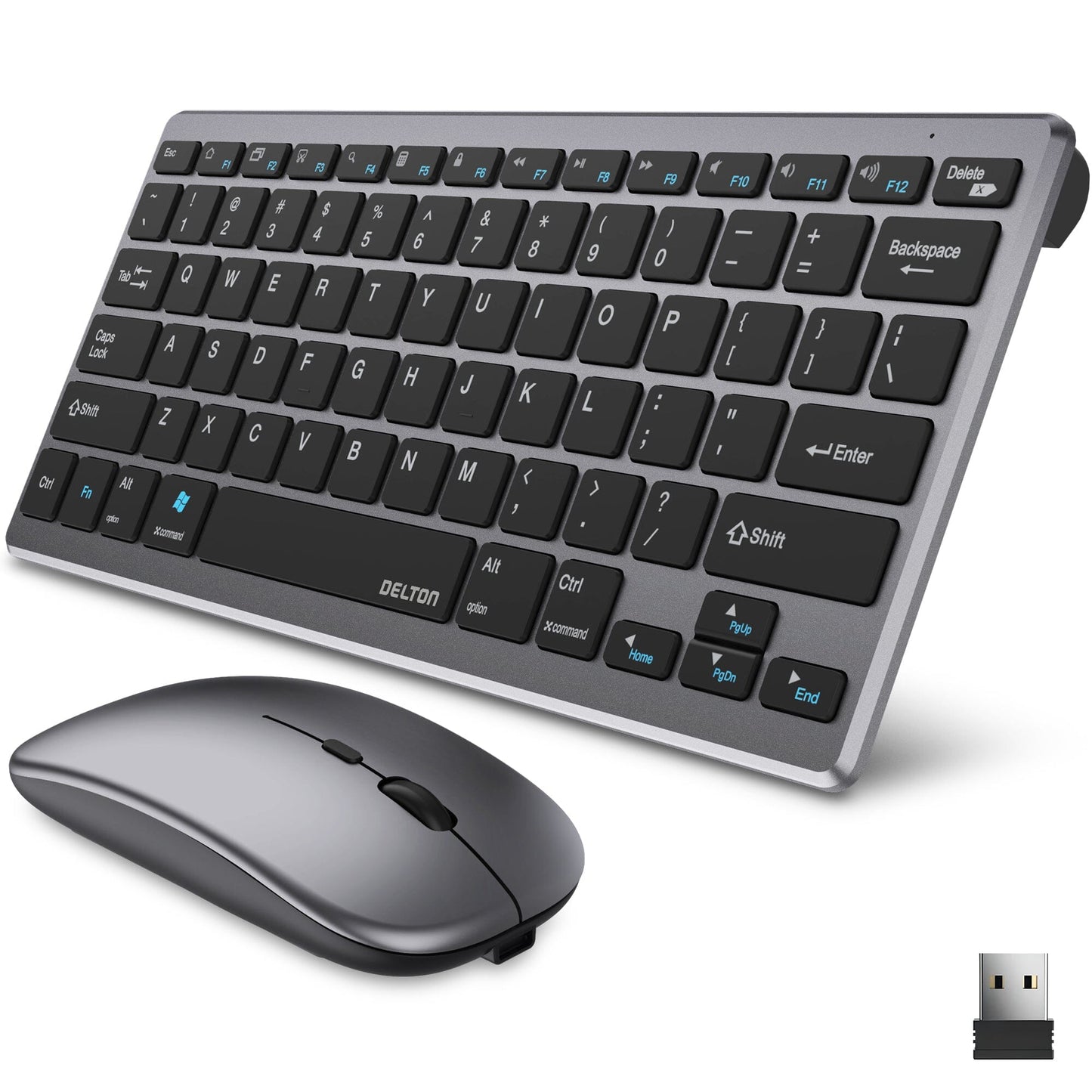 Delton N35 Wireless Keyboard and Mouse, Bluetooth Keyboard Mouse Combo Auto Pair USB Dongle Wireless Keyboard & Mouse Set - Tophatter Daily Deals