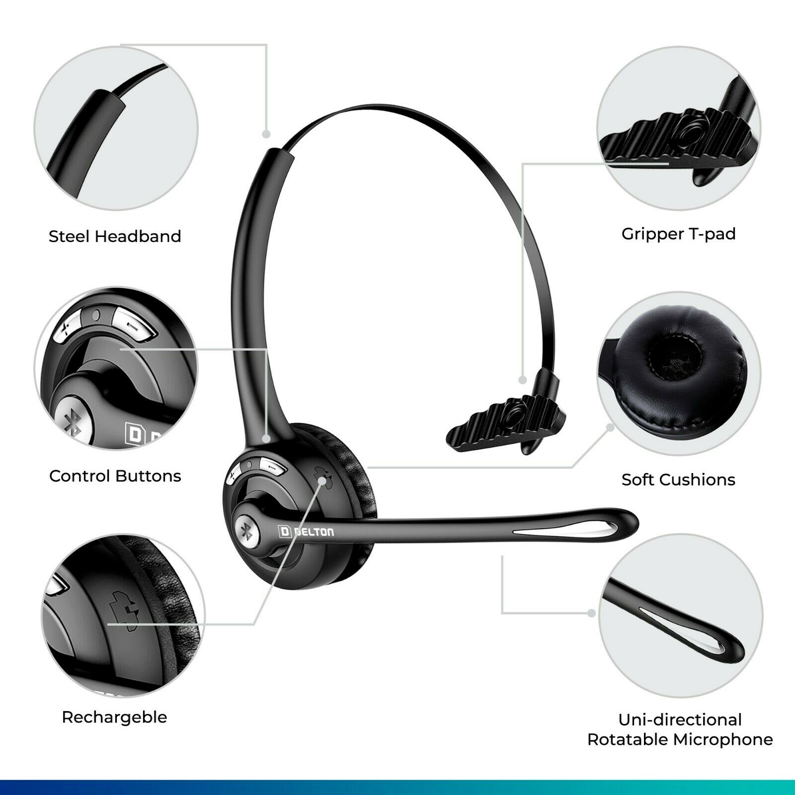 Delton On-Ear Bluetooth Headphone with Microphone Headset With Microphone - Tophatter Daily Deals