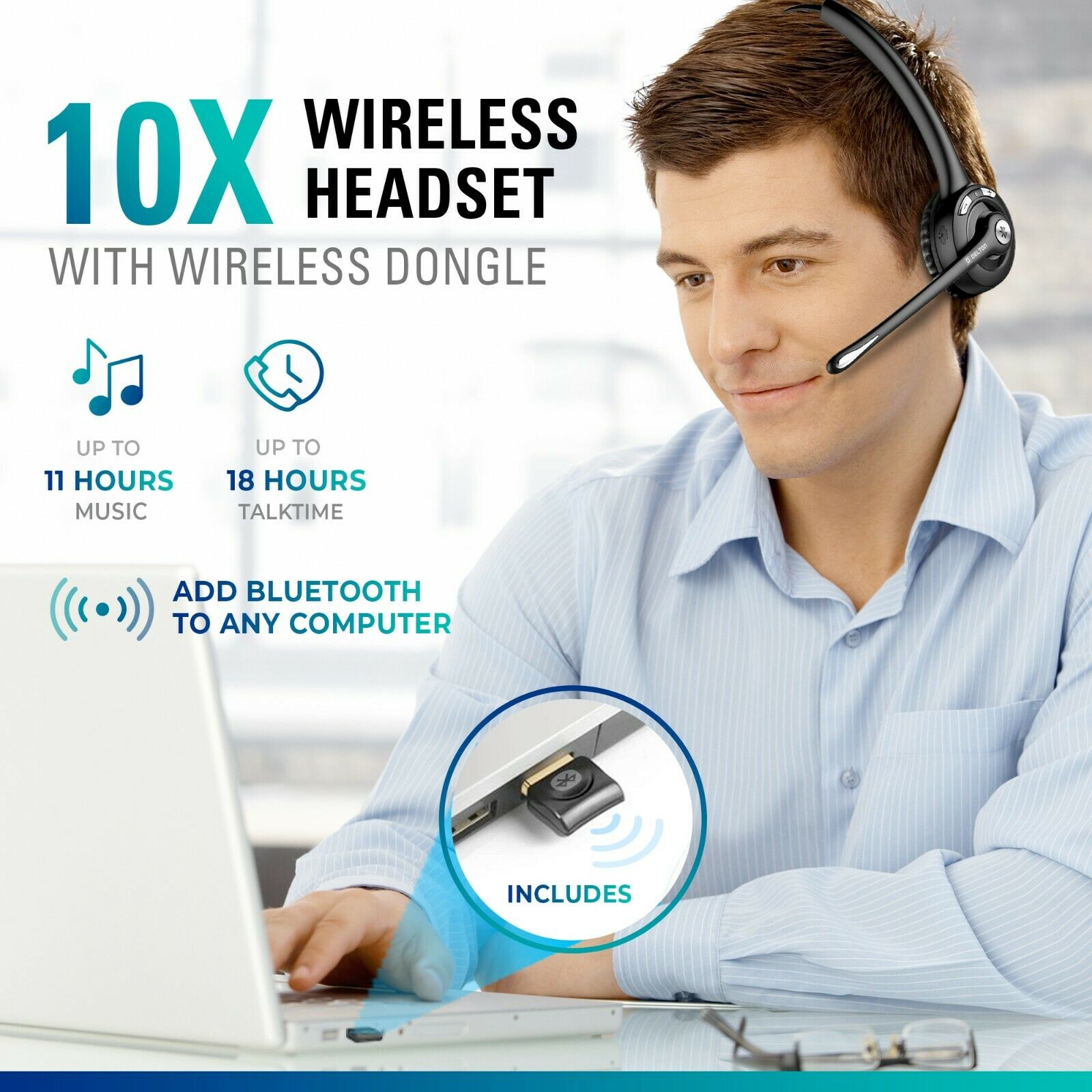 Delton On-Ear Bluetooth Headphone with Microphone Headset With Microphone - Tophatter Daily Deals