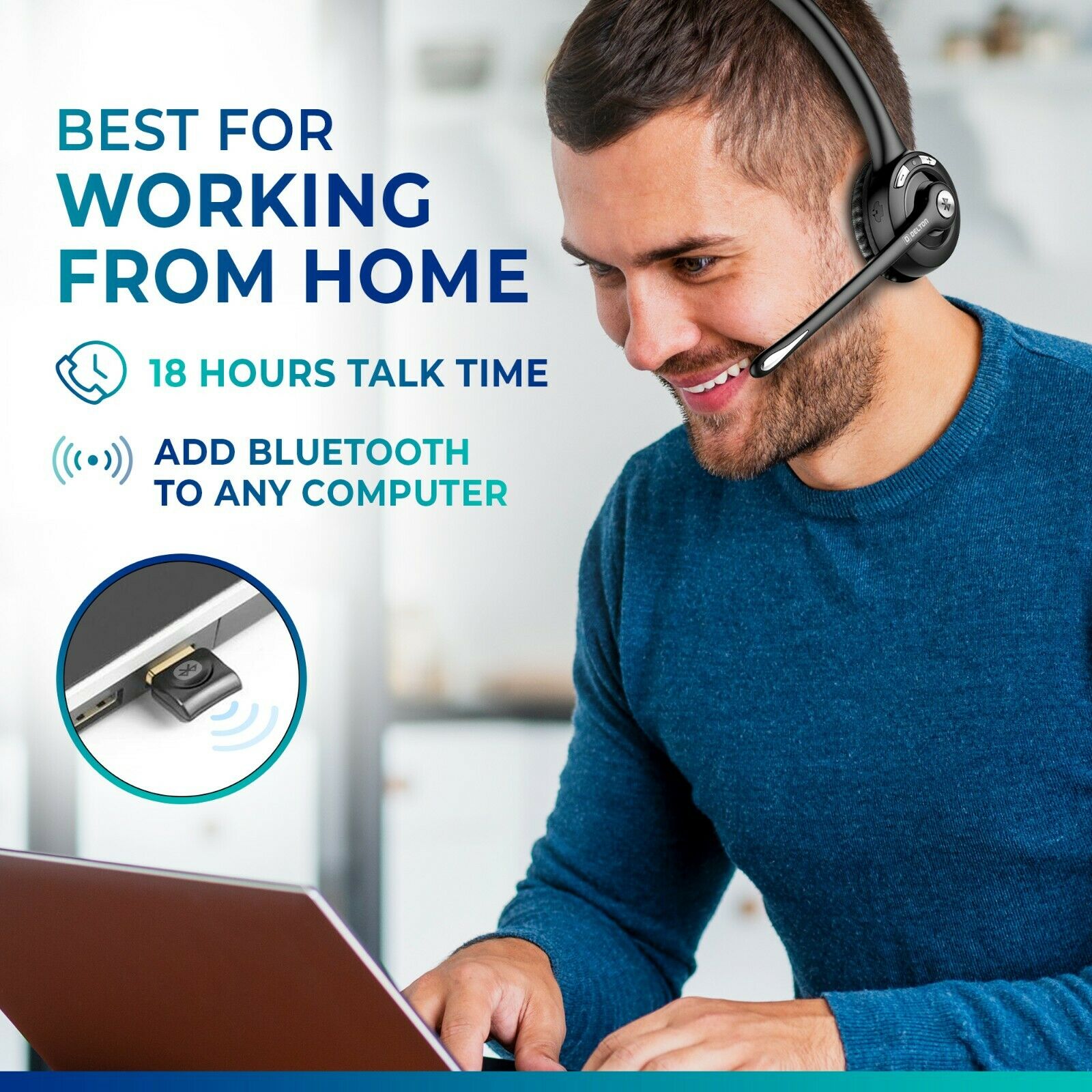 Delton On-Ear Bluetooth Headphone with Microphone Headset With Microphone - Tophatter Daily Deals