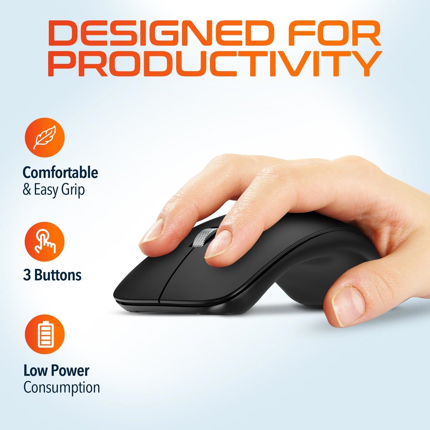 Delton S10 Curved Wireless Computer Mouse, USB Mouse, Battery Operated Wireless Mouse - Tophatter Daily Deals