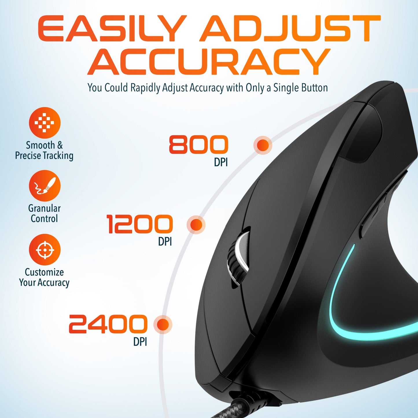 Delton S12 Ergonomic Vertical Wired Mouse Computer Pointing Device Wired Mouse - Tophatter Daily Deals