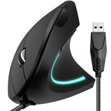 Delton S12 Ergonomic Vertical Wired Mouse Computer Pointing Device Wired Mouse - Tophatter Daily Deals
