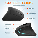 Delton S12 Ergonomic Vertical Wireless Mouse 2.4GHz USB Dongle Battery Operated Wireless Mouse - Tophatter Daily Deals