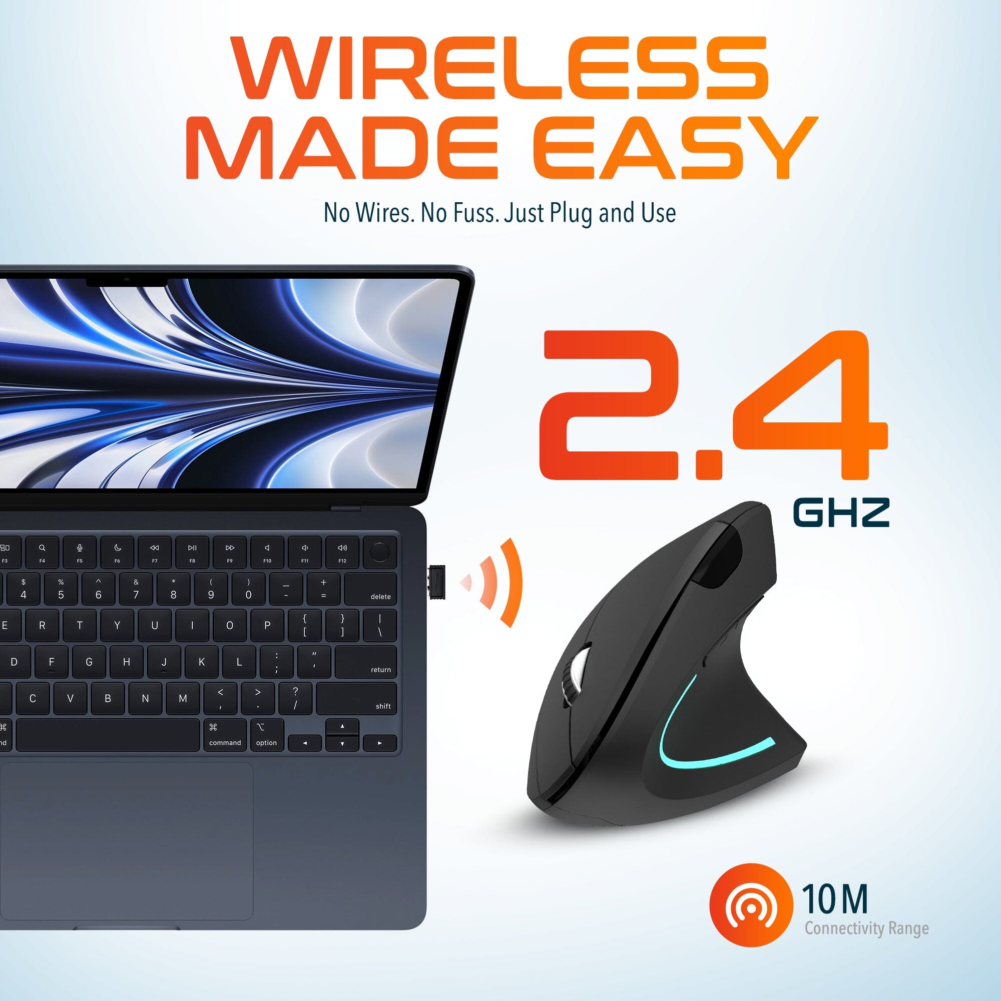 Delton S12 Ergonomic Vertical Wireless Mouse 2.4GHz USB Dongle Battery Operated Wireless Mouse - Tophatter Daily Deals