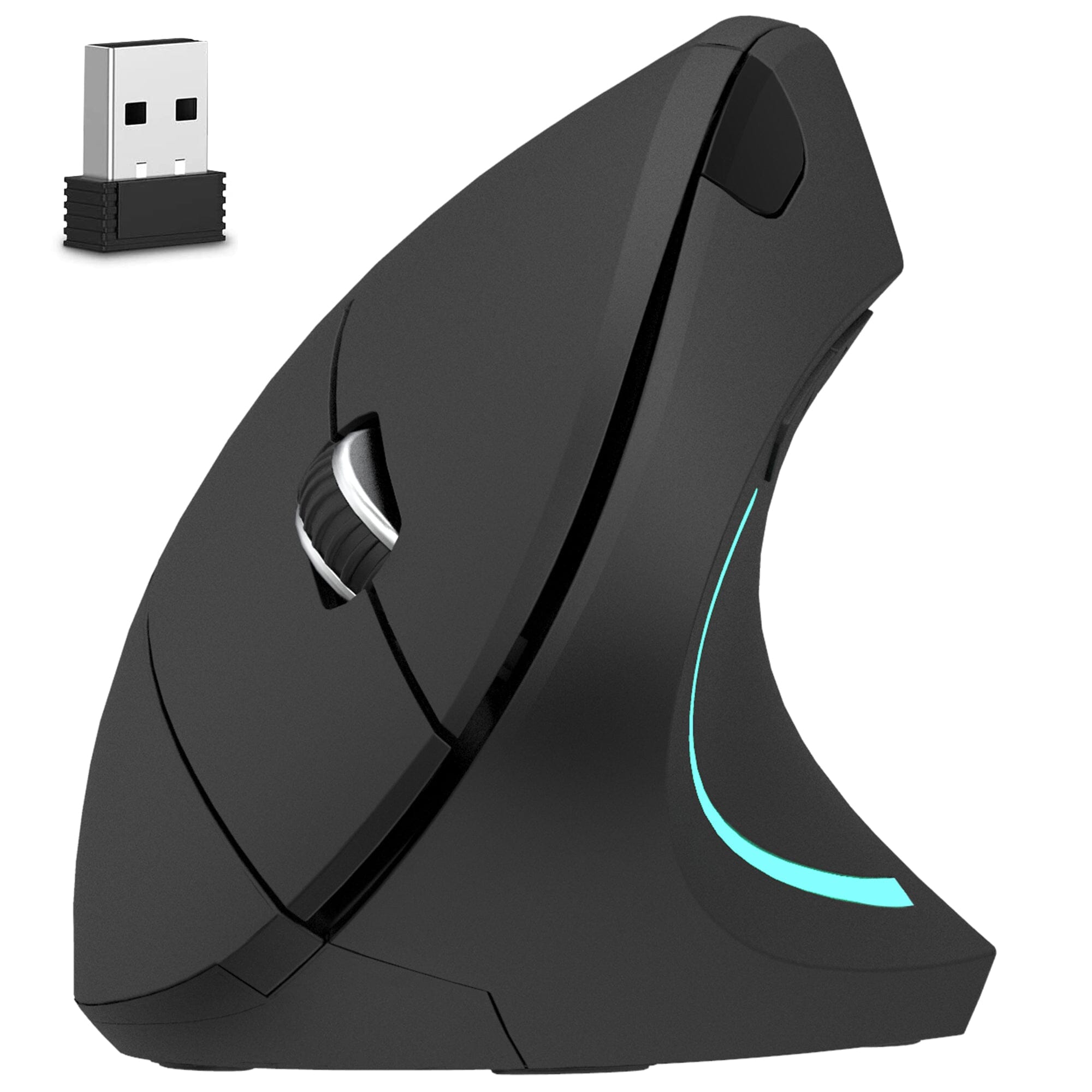 Delton S12 Ergonomic Vertical Wireless Mouse 2.4GHz USB Dongle Battery Operated Wireless Mouse - Tophatter Daily Deals