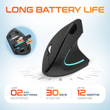 Delton S12 Ergonomic Vertical Wireless Mouse 2.4GHz USB Dongle Battery Operated Wireless Mouse - Tophatter Daily Deals