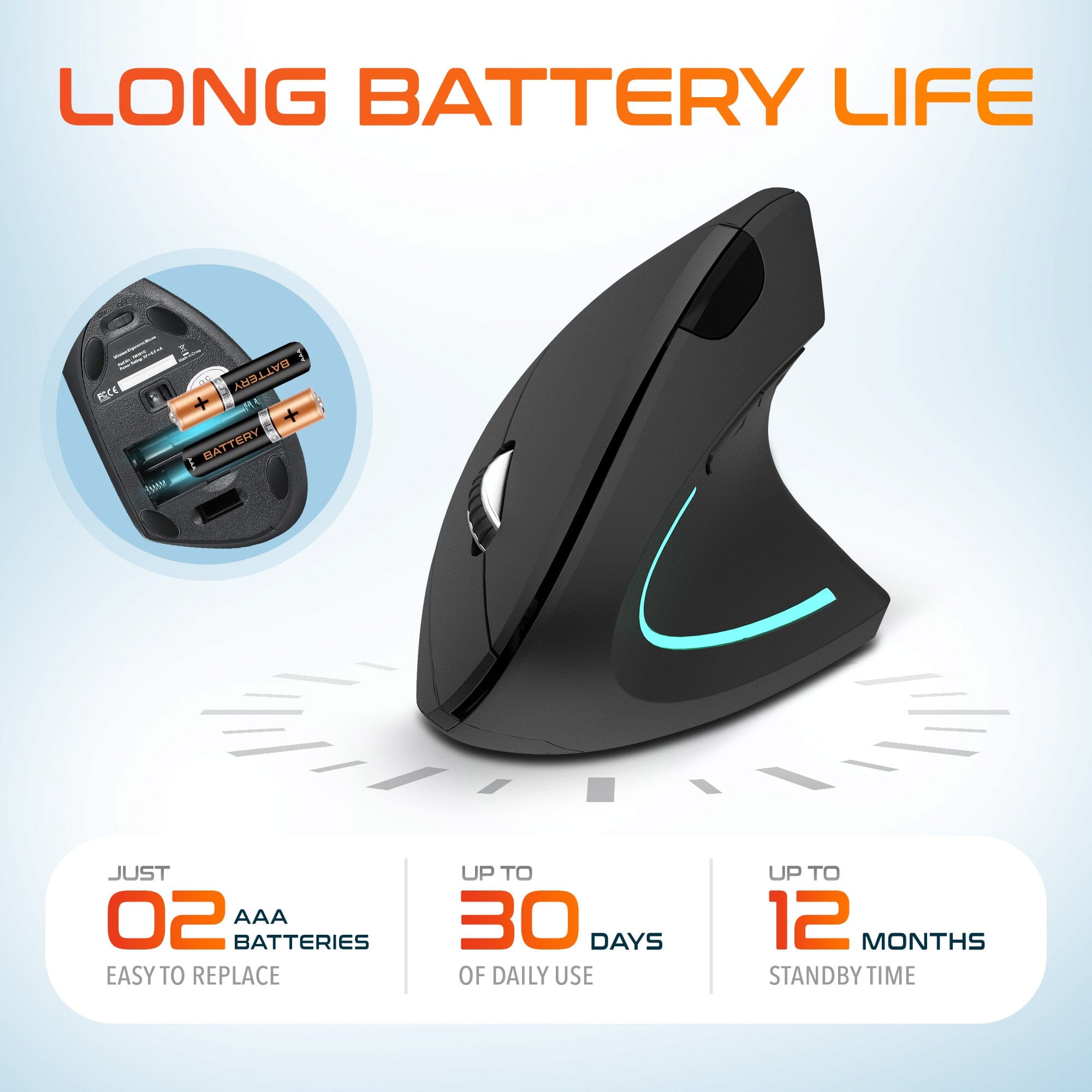 Delton S12 Ergonomic Vertical Wireless Mouse 2.4GHz USB Dongle Battery Operated Wireless Mouse - Tophatter Daily Deals