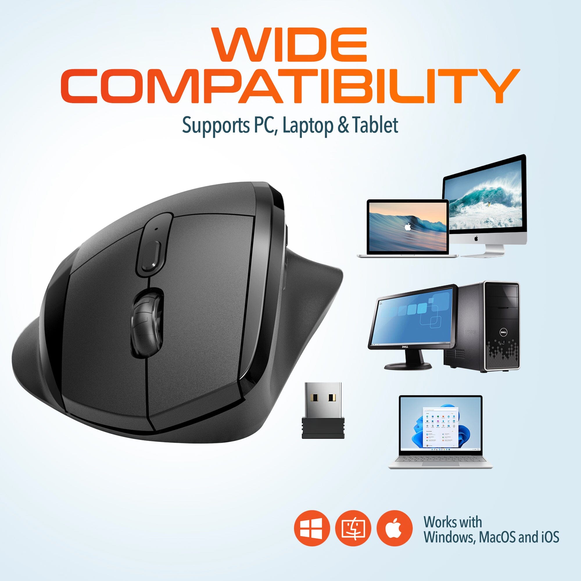Delton S30 Ergonomic 2.4G Wireless Mouse Optical Computer Pointing Device Wireless Mouse - Tophatter Daily Deals