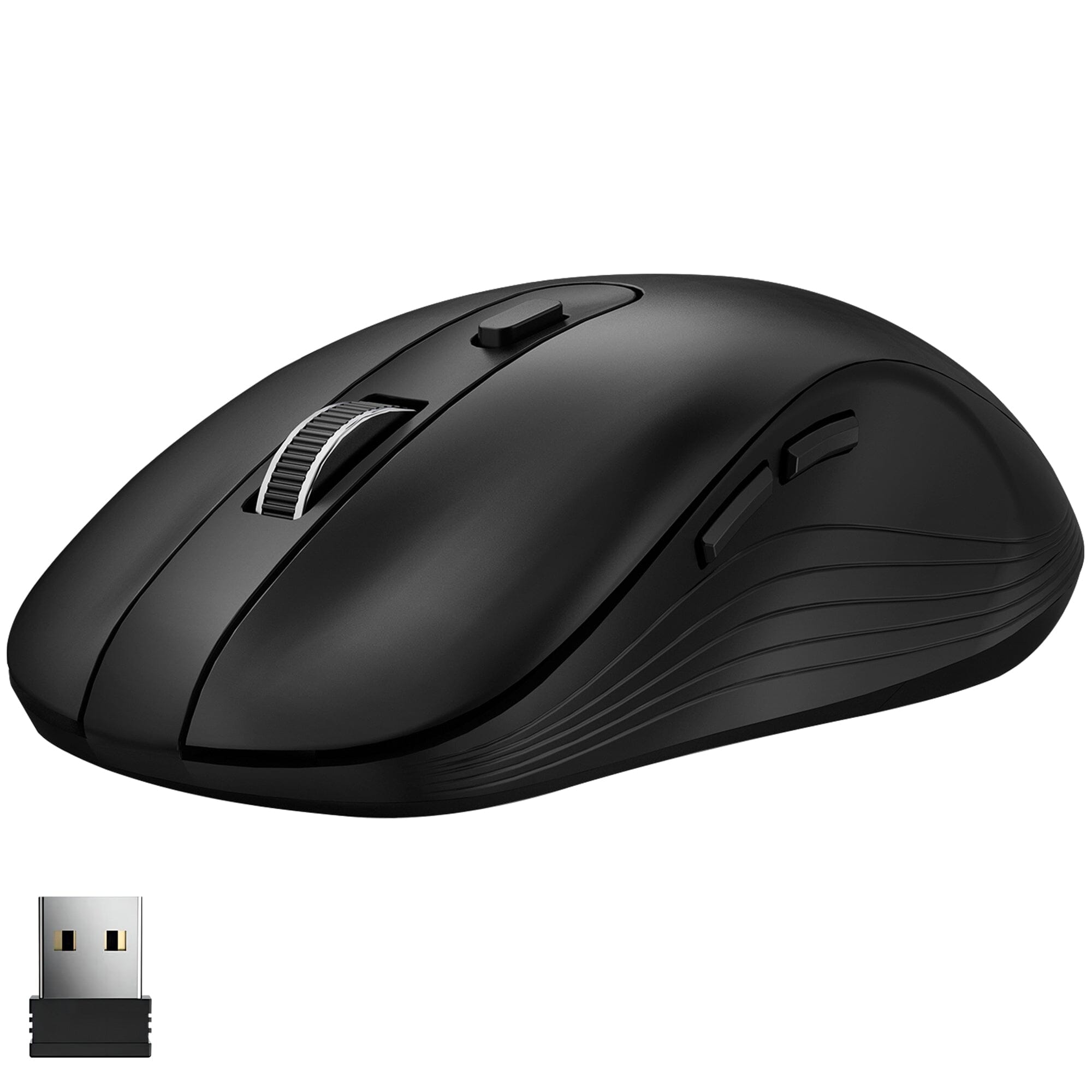 Delton S8 Ergonomic Optical Wireless Mouse Computer Pointing Device with Auto Pair USB Dongle Wireless Mouse - Tophatter Daily Deals