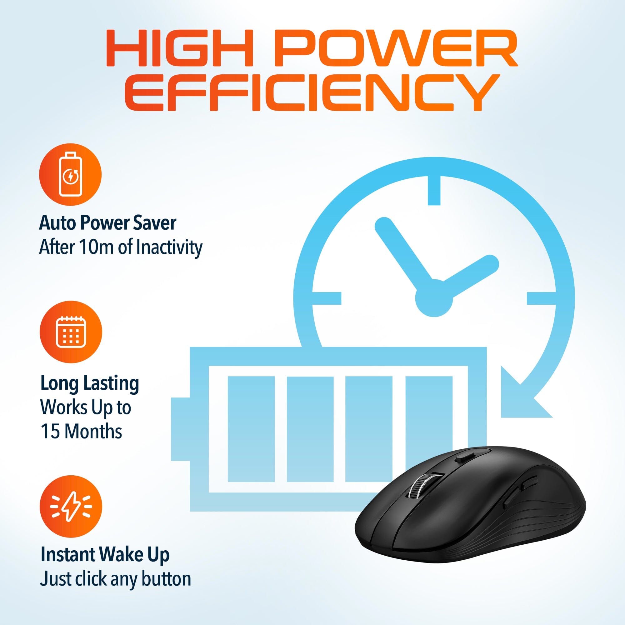 Delton S8 Ergonomic Optical Wireless Mouse Computer Pointing Device with Auto Pair USB Dongle Wireless Mouse - Tophatter Daily Deals