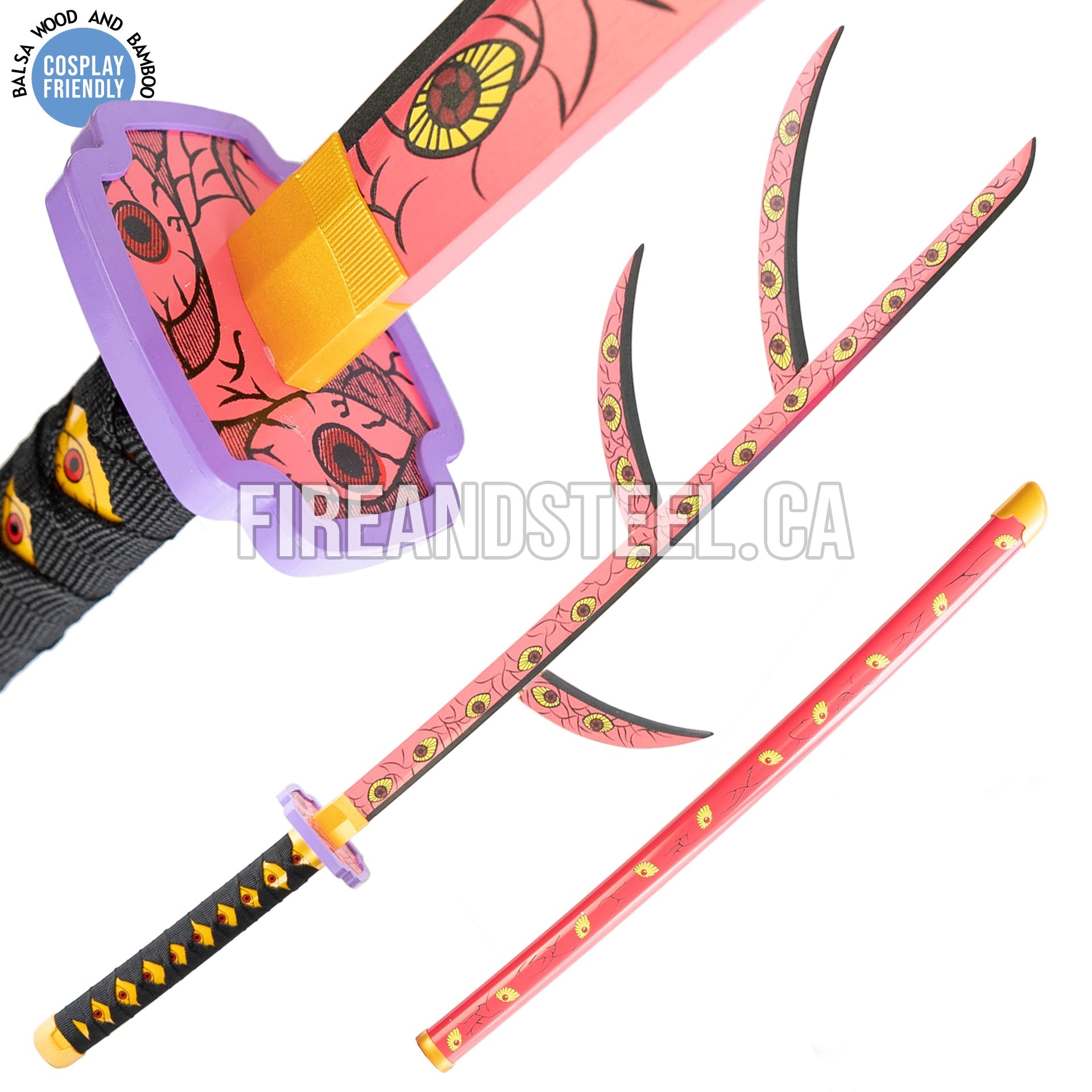 Kokushibo's "Kyokokukamusari" Flesh Katana (Wood) Anime Sword - Tophatter Daily Deals