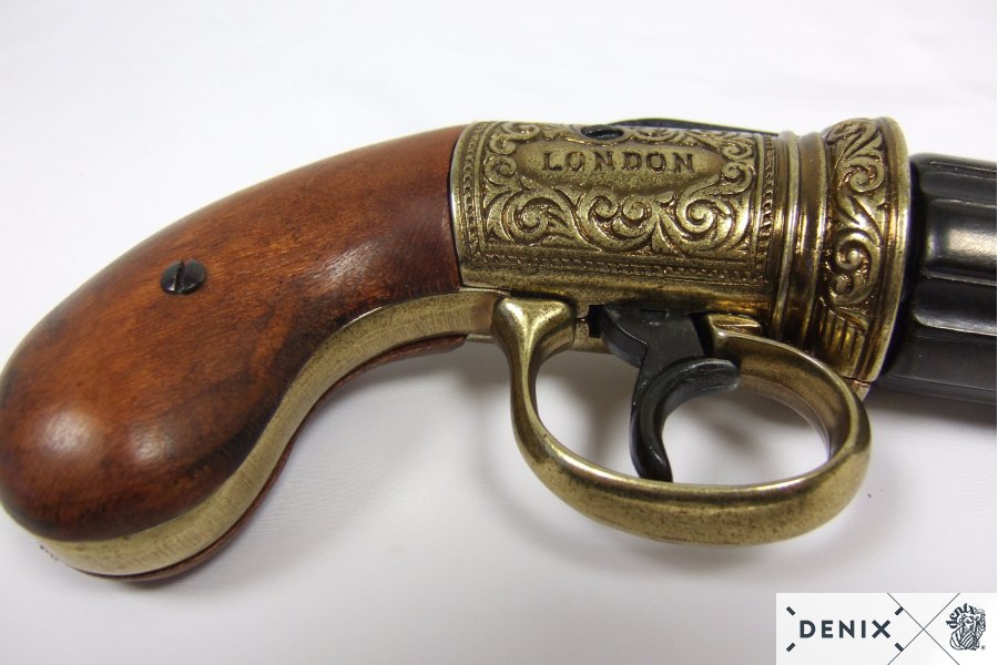 6 Cannon "Pepperbox" Revolver - London 1840 (Brass) Replica Cannon - Tophatter Daily Deals