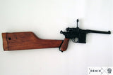 Mauser C96 "Broomhandle" Pistol with Removable Stock Holster Gun Replica - Tophatter Daily Deals