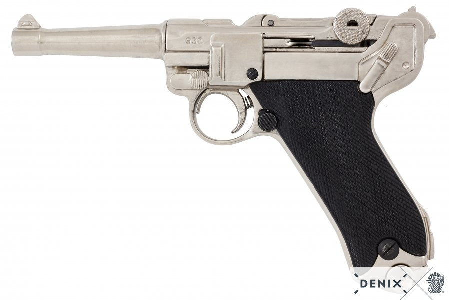 CALL OF DUTY - German Parabellum Luger P08 in Trophy Nickel Gun Replica - Tophatter Daily Deals