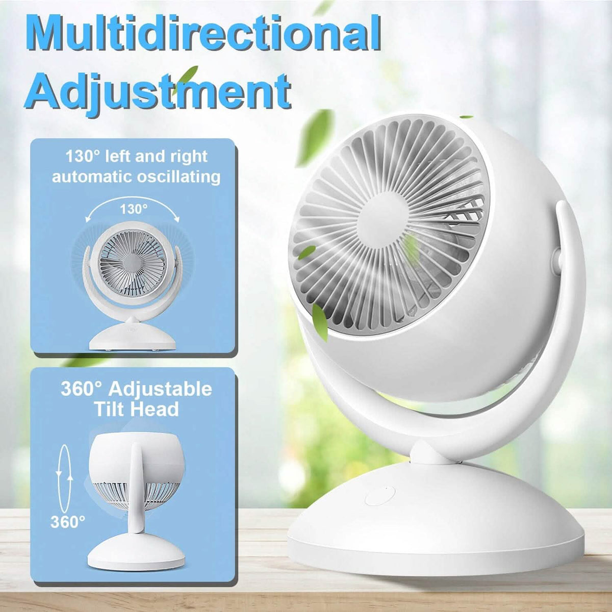 Desk Air Circulator Fan 4 Speed Adjustment Household Appliances - Tophatter Daily Deals