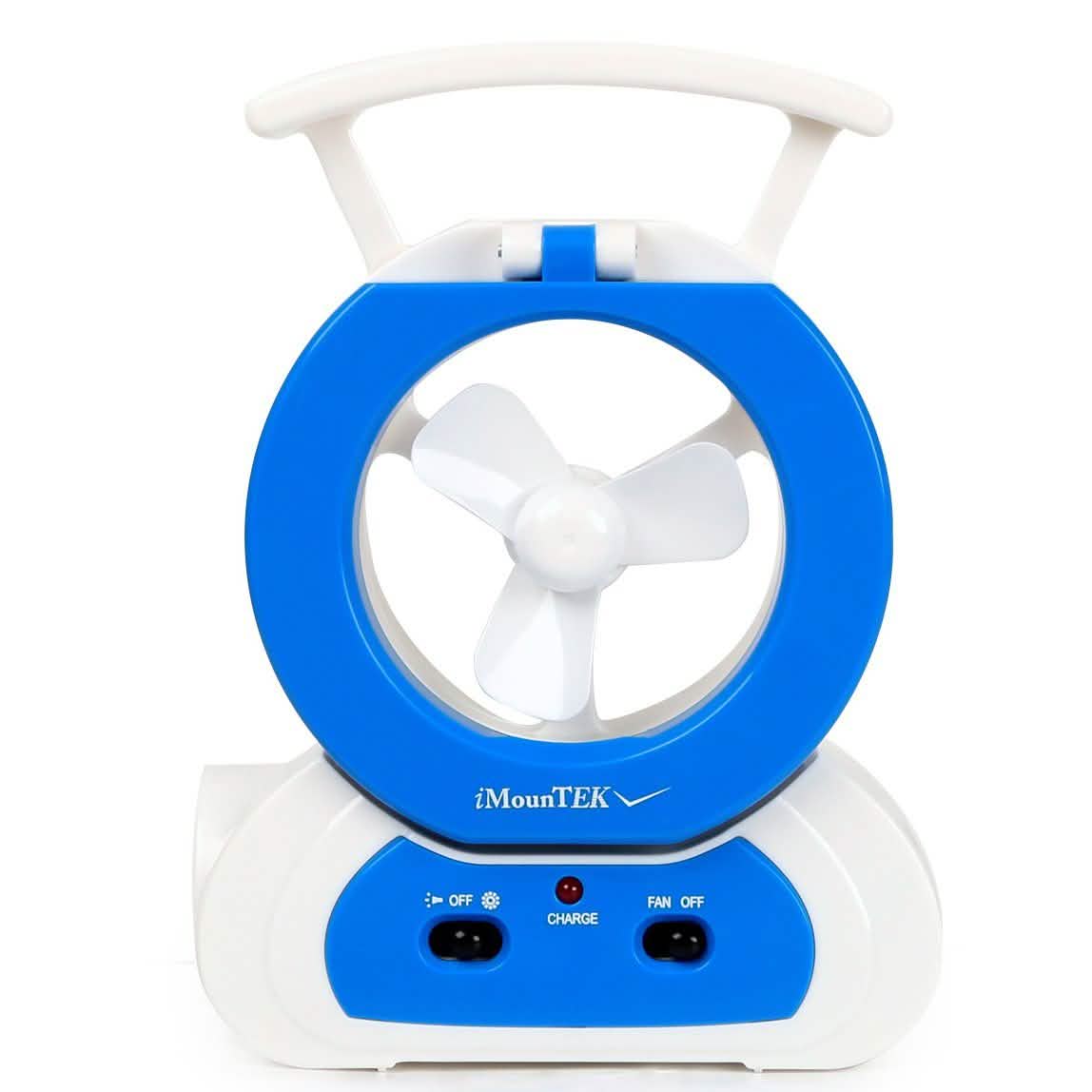 Desk Cooling Fan with 180 Degree Adjustable LED Lamp Blue Outdoor Recreation - Tophatter Daily Deals