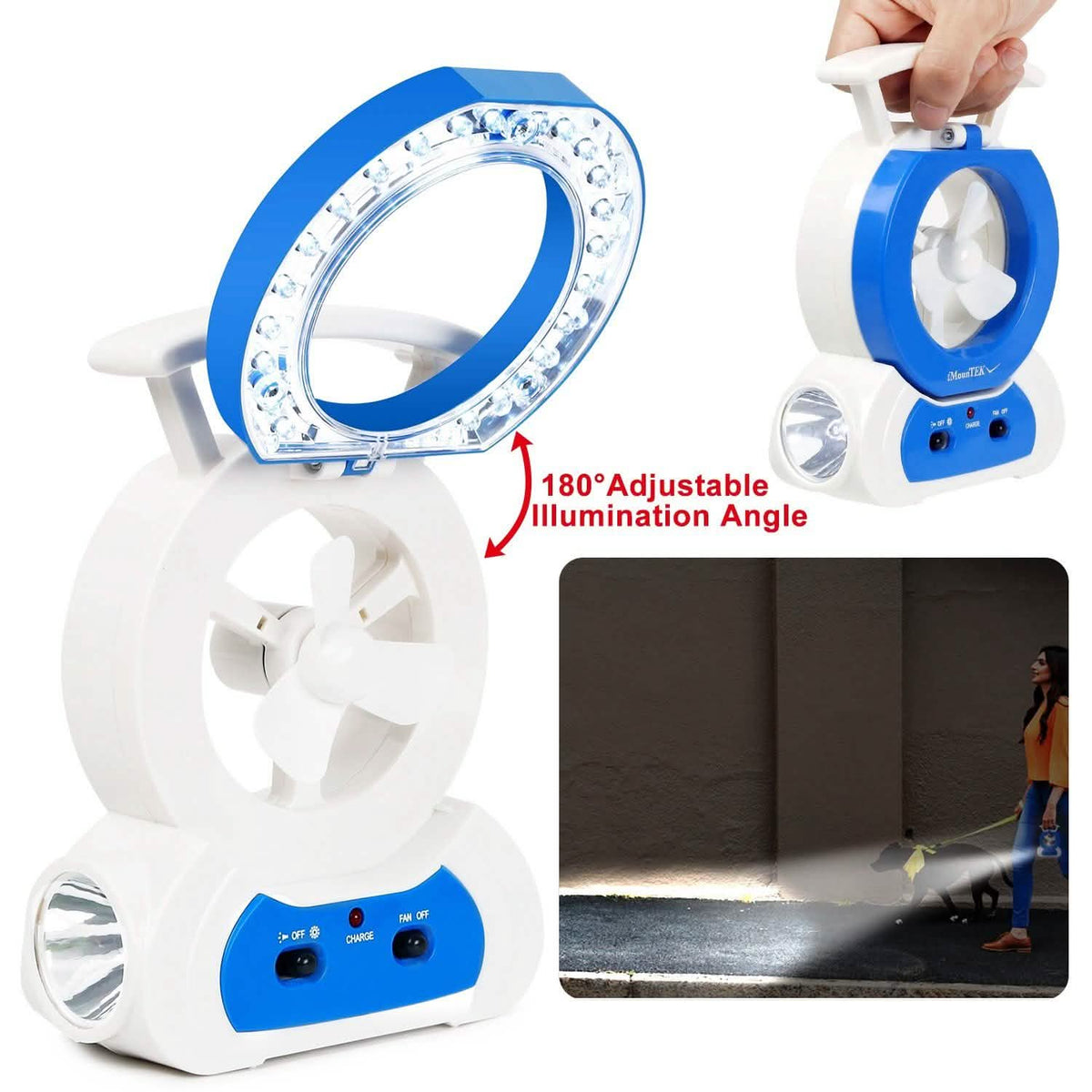 Desk Cooling Fan with 180 Degree Adjustable LED Lamp Outdoor Recreation - Tophatter Daily Deals