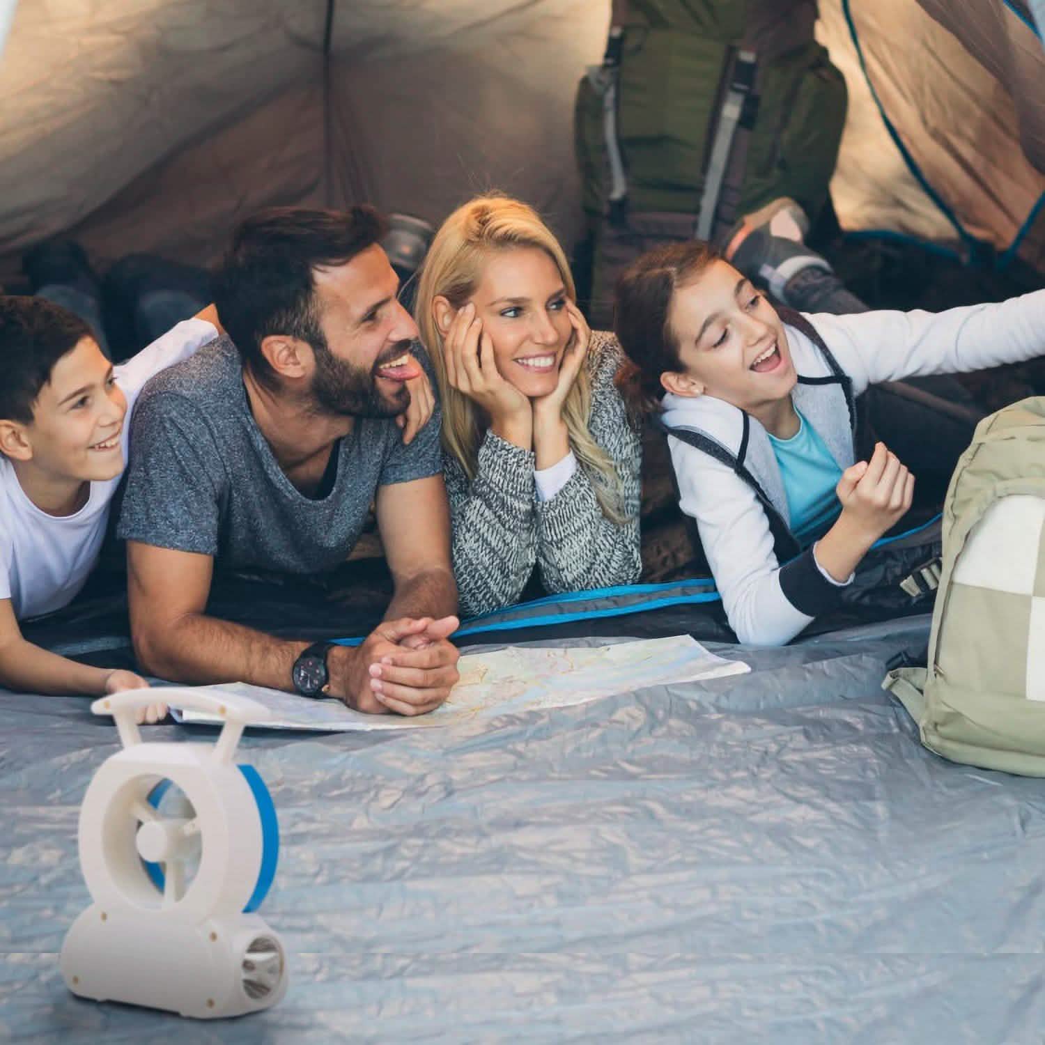 Desk Cooling Fan with 180 Degree Adjustable LED Lamp Outdoor Recreation - Tophatter Daily Deals