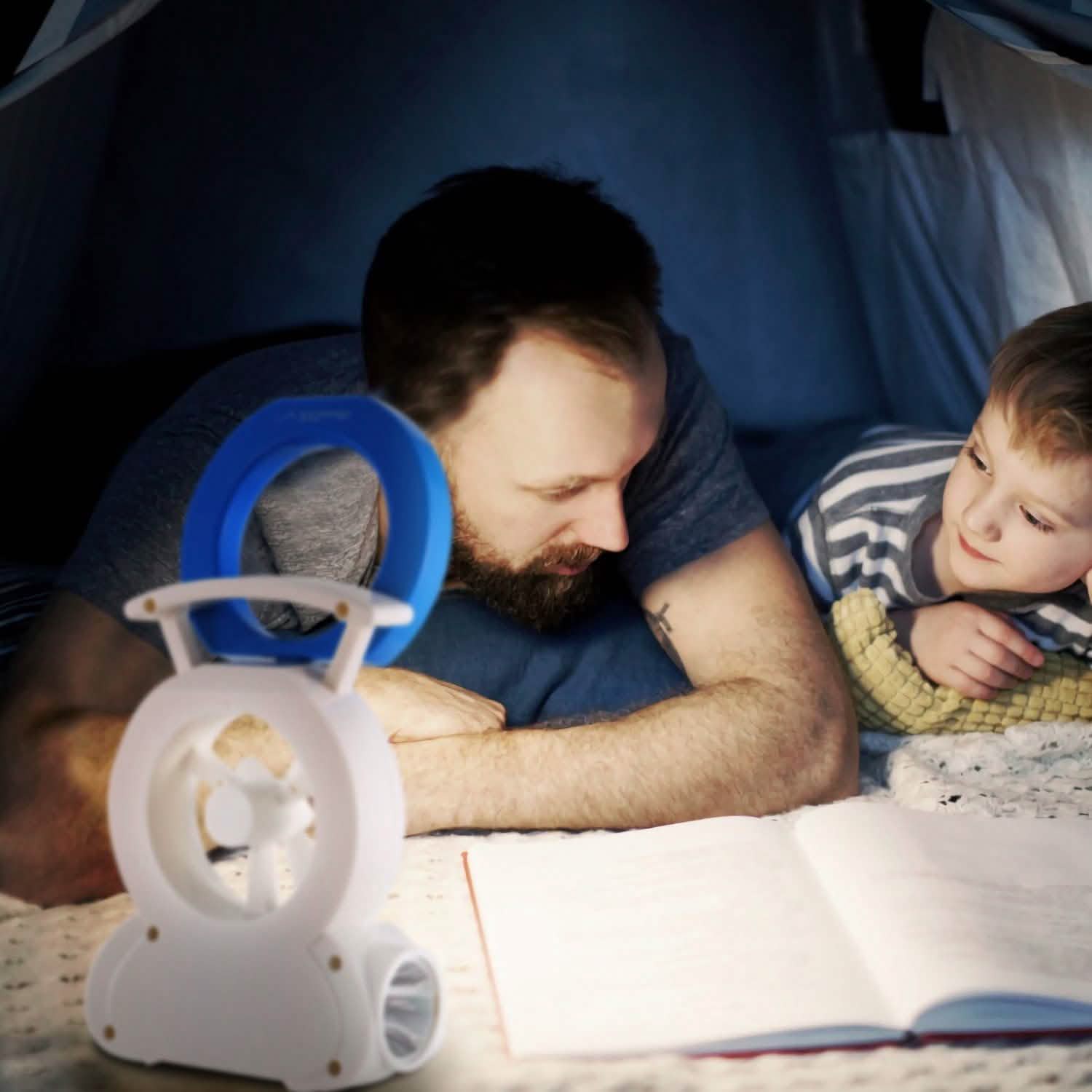 Desk Cooling Fan with 180 Degree Adjustable LED Lamp Outdoor Recreation - Tophatter Daily Deals