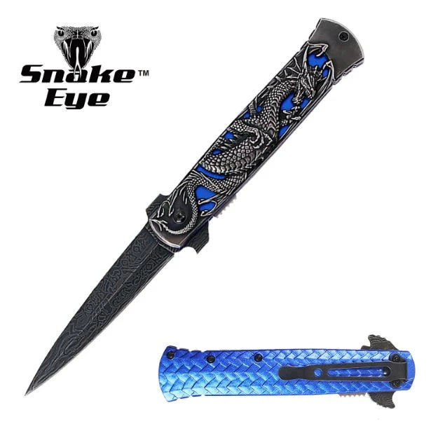 Dark Fantasy - Spring Assisted Knife Blue - Tophatter Daily Deals