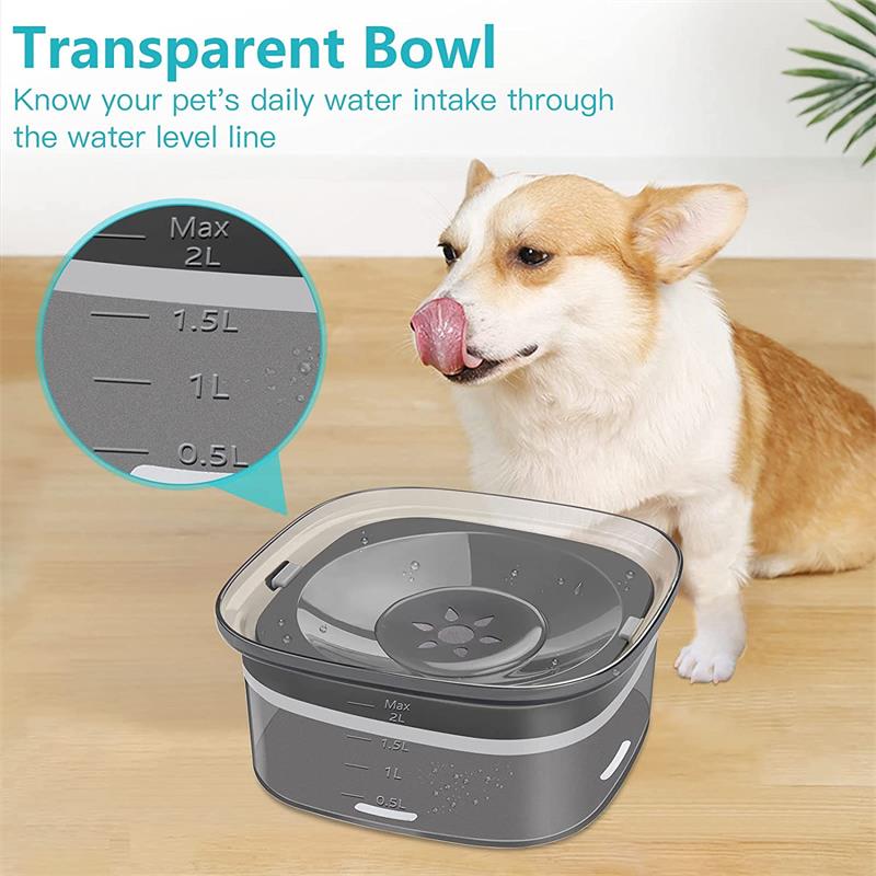 70oz Dog Water Bowl Large Capacity Spill Proof Dog Bowl Transparent 2L Visible Water Level Slow Drinking Bowl For Dogs And Cats Pet Products 0 - Tophatter Daily Deals