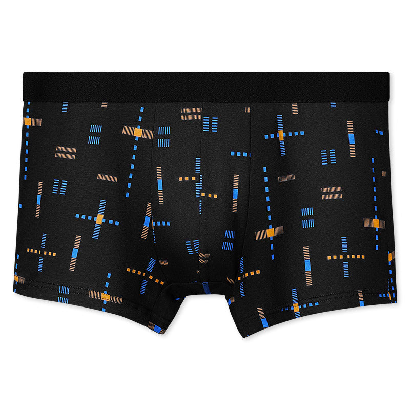 Breathable Printed Summer Thin Plus Size Men's Cotton Antibacterial Boxers Shorts Black 0 - Tophatter Daily Deals