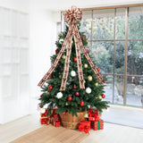 Nutcracker Tree Top Bow with Long Streamer | Fabric Christmas Tree Topper Tree Decoration - Tophatter Daily Deals