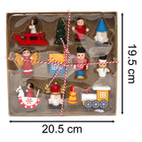 12-Piece Wooden Christmas Tree Ornaments | Traditional Tree Hanging Decorations Baubles - Tophatter Daily Deals