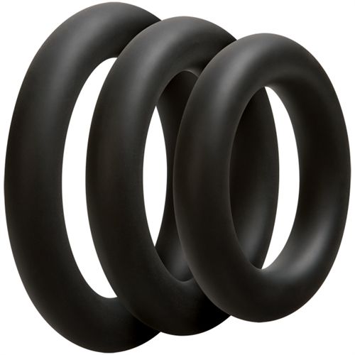 Optimale 3 C Ring Set (Black) – Thick Silicone Cock Rings With 32mm, 37mm, and 42mm Diameters > Cock Ring > Sets - Tophatter Daily Deals