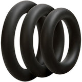 Optimale 3 C Ring Set (Black) – Thick Silicone Cock Rings With 32mm, 37mm, and 42mm Diameters > Cock Ring > Sets - Tophatter Daily Deals