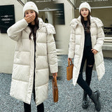 Insulating Women’s Long Puffer Coat - Hooded Quilted Winter 3D Changing Face Moving Picture Frame - Tophatter Daily Deals