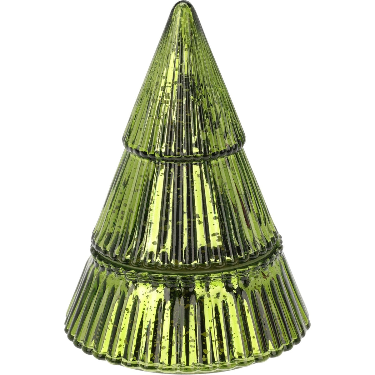 Glass Christmas Tree 2-wick Scented Candle | Christmas Candle Holder - 17cm Scented Candle - Tophatter Daily Deals