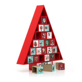 Red Wooden Christmas Tree Advent Calendar | Fill Your Own Advent Calendar Advent Calendar - Tophatter Daily Deals