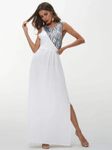 Slit Animal Print Round Neck Dress Cocktail Dresses - Tophatter Daily Deals