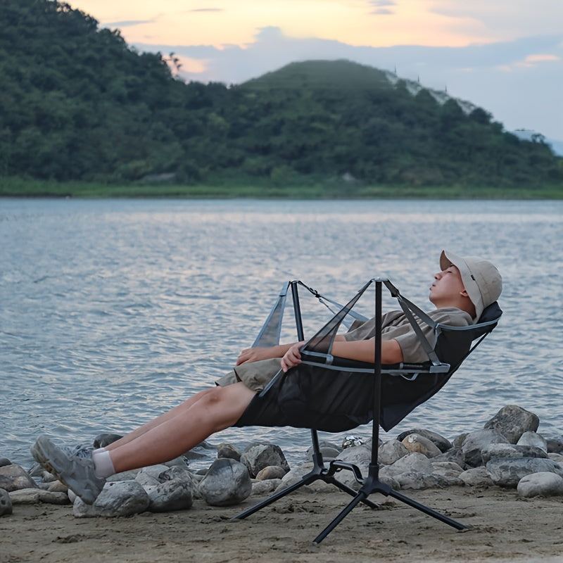 Folding Outdoor Chair with Footrest Folding Chairs & Stools - Tophatter Daily Deals