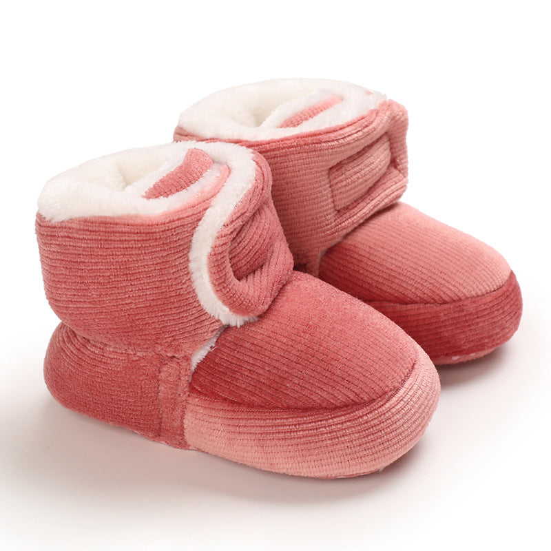 Baby Cotton Shoes, Soft Sole Baby Shoes, Casual Toddler Shoes Rose Red 0 - Tophatter Daily Deals