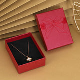 Bow Necklace Earrings Packaging Gift Box Red7x9cm 0 - Tophatter Daily Deals