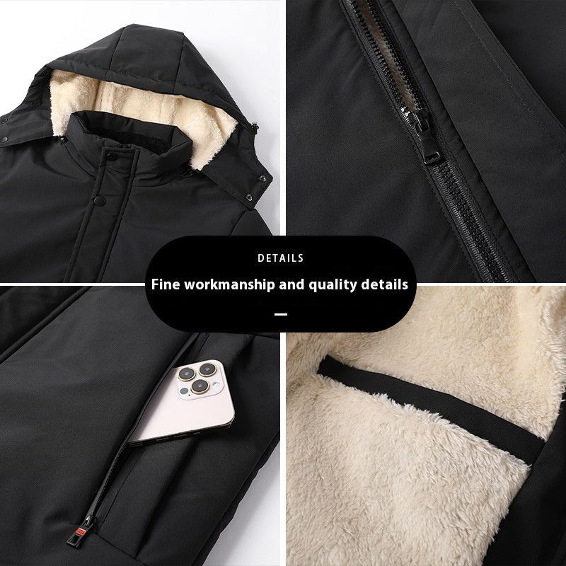 Insulating Mens Hooded Jacket - Straight, Polyester, Winter 3D Changing Face Moving Picture Frame - Tophatter Daily Deals
