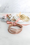 Apricot Glitter Bowknot Layered Jelly Bracelet Bracelets - Tophatter Daily Deals