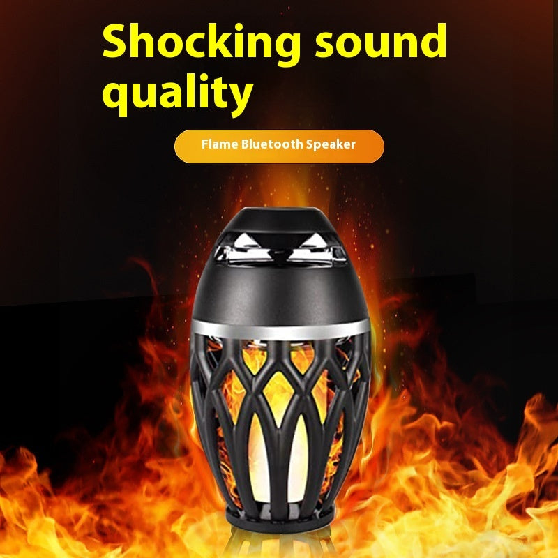 Bluetooth Flame Light Speaker Sound Led Holiday Torch Light Wireless 0 - Tophatter Daily Deals